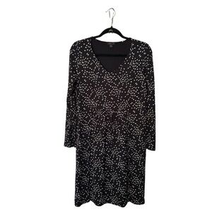 J. Jill‎ Wearever Collection Small Jersey Knit Comfort Black White Mid Dress